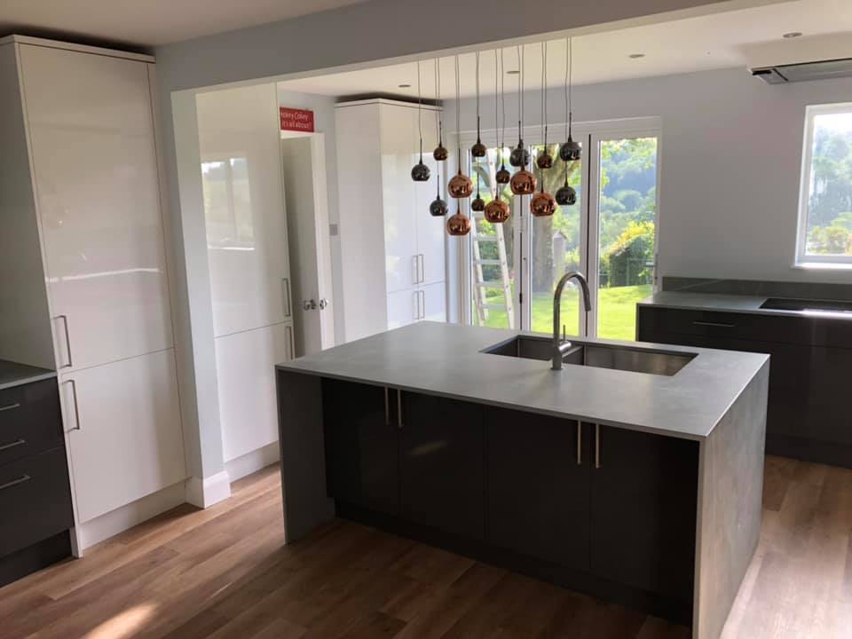 Modern Chrome kitchen installation.