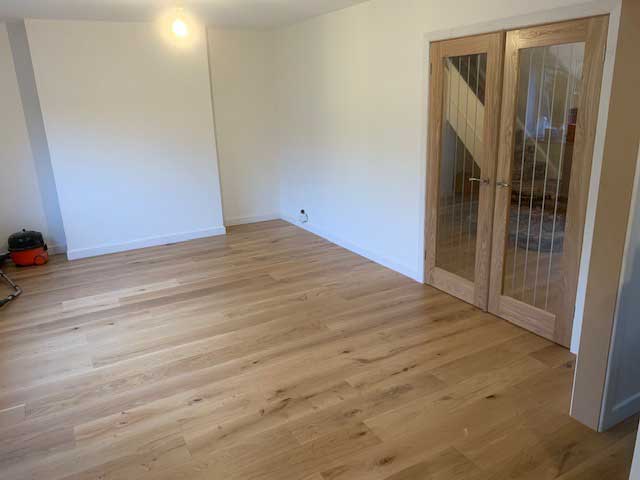 Completed wooden flooring.